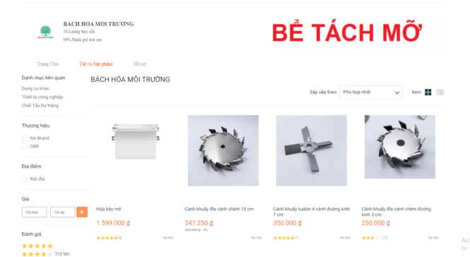 gia hàng bách hóa môi trường trên lazada