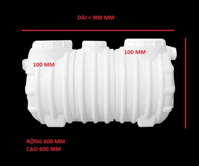 Chi tiết bể tách mỡ nhựa model BTMN-351