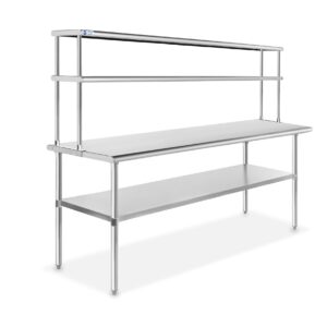 Bàn bếp có kệ trên mặt bàn 2 tầng kệ