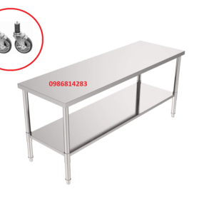 bàn bếp có bánh xe inox 201