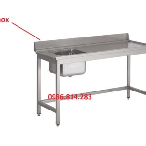 bàn bếp có gáy inox 1 chậu rửa