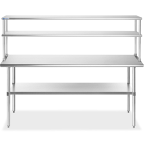 Bàn bếp có kệ trên mặt bàn 2 tầng kệ