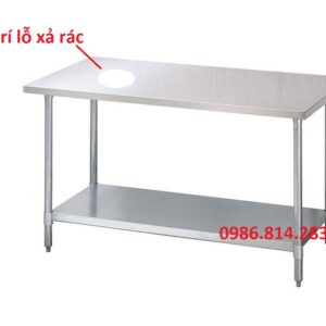 bàn bếp inox có lỗ xả rác