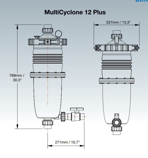 Cột lọc giấy mutilcyclone 12 plus
