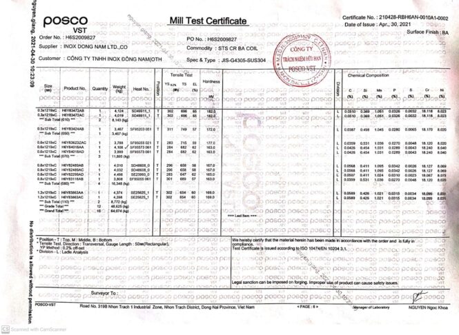 bể tách mỡ inox có COCQ