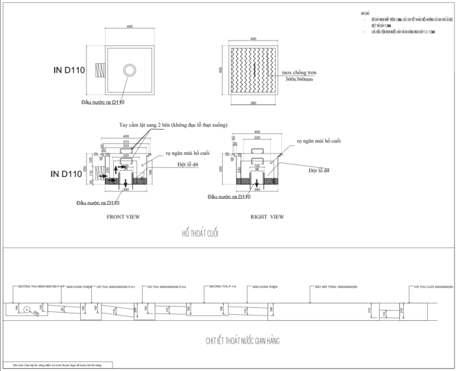bản vẽ mương thoát nước inox