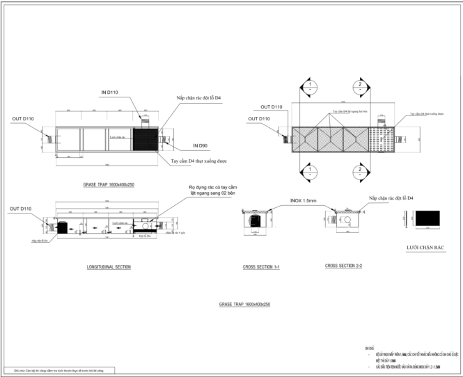 bản vẽ mương thoát nước inox