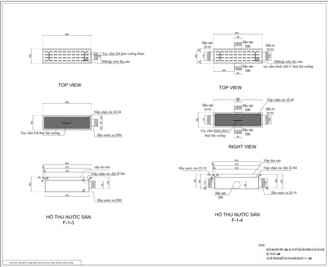 bản vẽ mương thoát nước inox