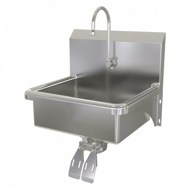 Chậu rửa đơn có van nhấn gối