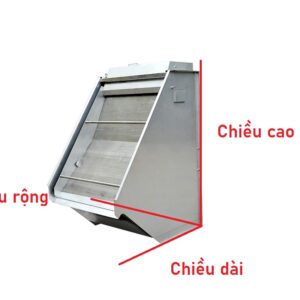 Kích thước các cạnh máy tách rác dạng tĩnh