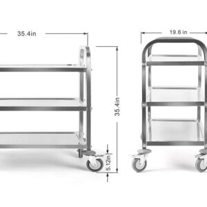 xe đẩy inox 3 tầng