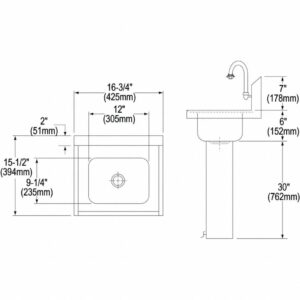 bản vẽ Chậu rửa đơn có vòi đạp chân