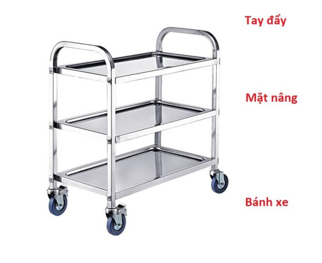 cấu tạo chi tiết xe đẩy thức ăn nhiều tầng