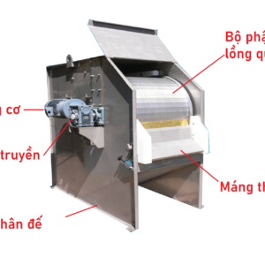 kích thước máy tách rác trống quay