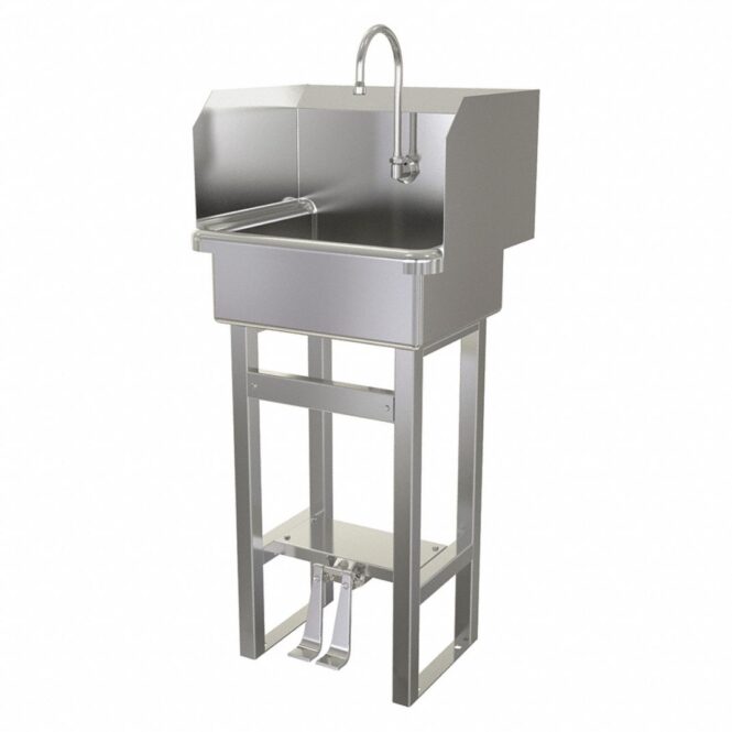 Chậu rửa đơn có vòi đạp chân