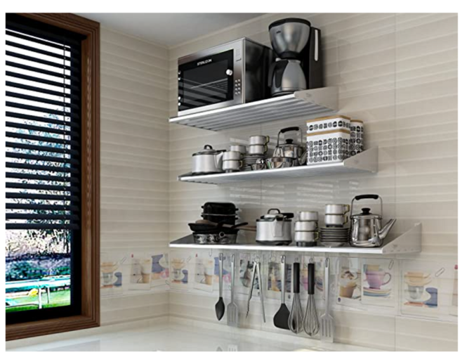 kệ inox nhà bếp treo tường
