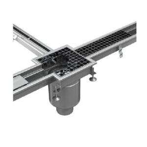 kết nối 3 máng thu nước với 1 hố thu sàn inox