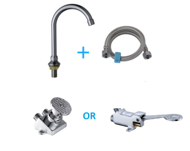 Vòi nước inox đạp chân trọn bộ