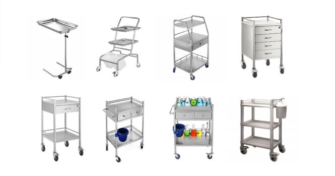 xe đẩy inox y tế