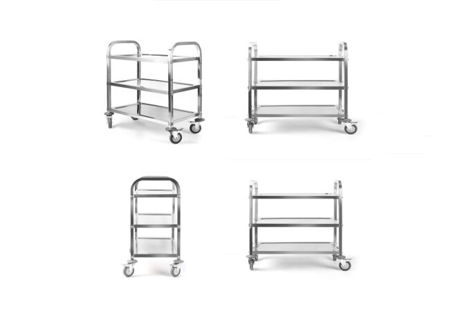 xe đẩy inox 3 tầng