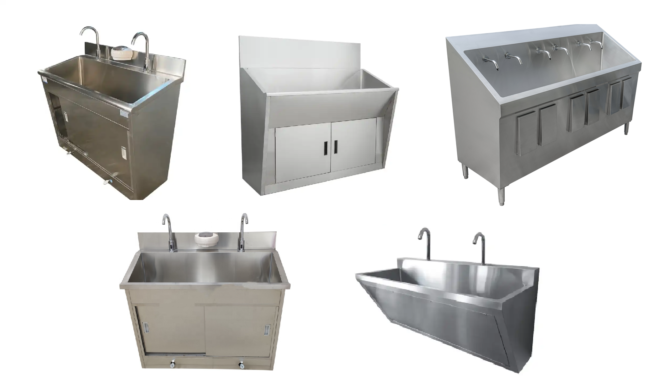 bồn rửa tay cho bệnh viện loại 2 vòi 1 hố chậu