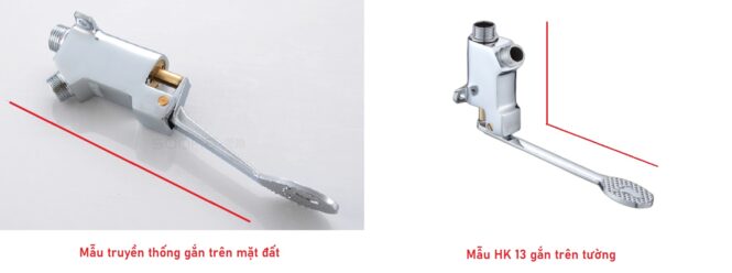 So sánh vòi nước đạp chân HK 13 và vòi nước đạp chân truyền thống