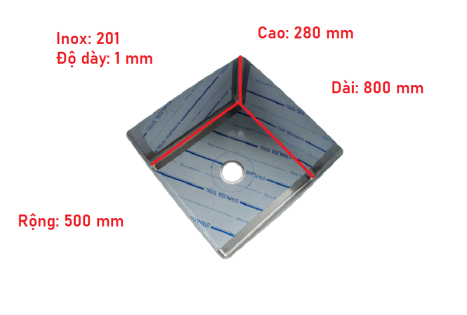 hố chậu rửa công nghiệp inox CRCN-8511