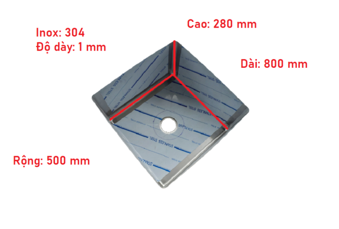 hố chậu rửa công nghiệp inox CRCN-8513