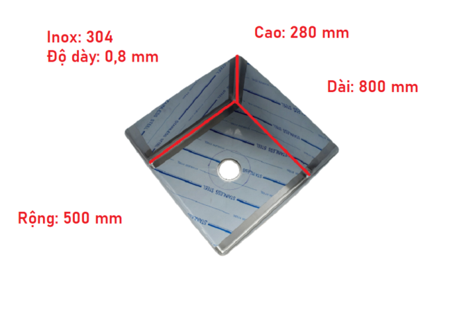 hố chậu rửa công nghiệp inox CRCN-8583