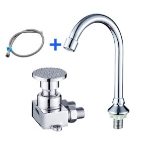 vòi nước đạp chân hình tròn thẳng đứng
