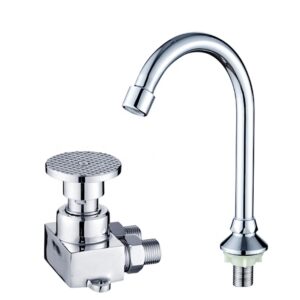 vòi nước đạp chân hình tròn thẳng đứng