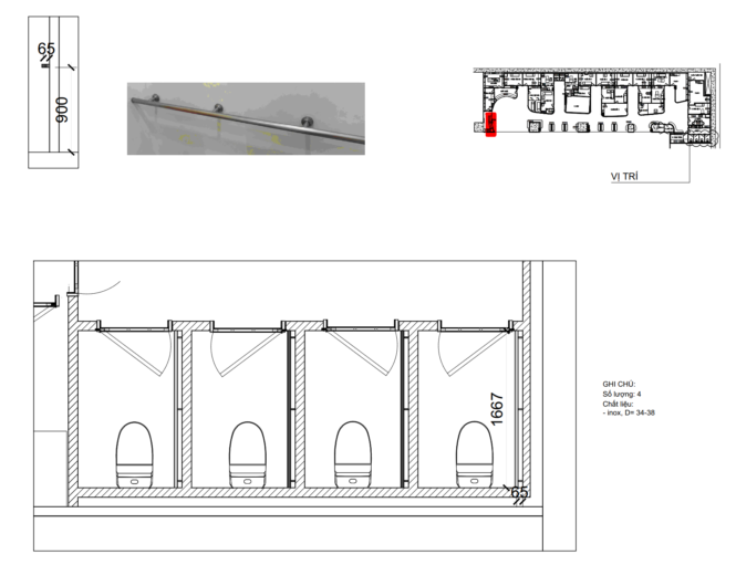 bản vẽ tay vịn inox 304