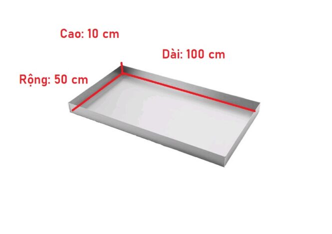 khay inox vẽ tranh thủy ấn 100x50x10 cm