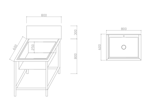 bản vẽ chậu rửa đơn 