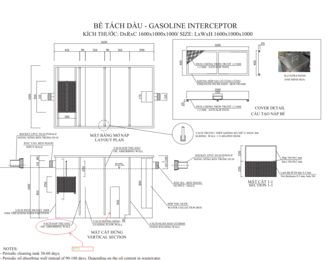 bản vẽ bể tách dầu bãi đỗ xe láng hòa lạc