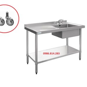 bàn bếp inox 2 tầng theo yêu cầu khách hàng