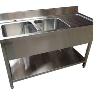bàn bếp inox 2 tầng theo yêu cầu khách hàng