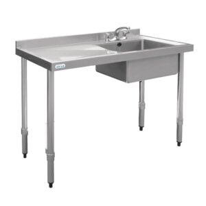 bàn bếp inox có 1 tầng theo nhu cầu của khách hàng