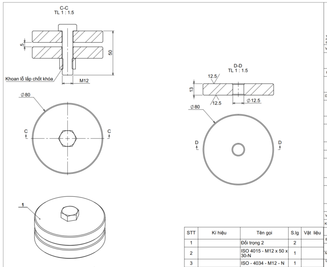 bản vẽ đối trọng inox
