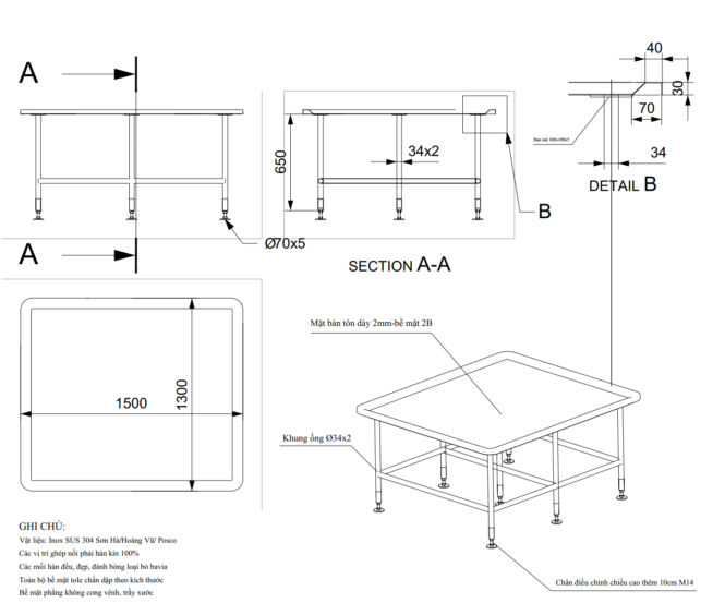 Bản Vẽ Bàn Inox Dùng để Cân đóng Gói File Pdf 4482