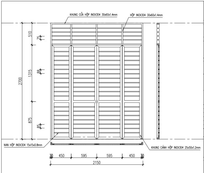 bản vẽ cổng inox 