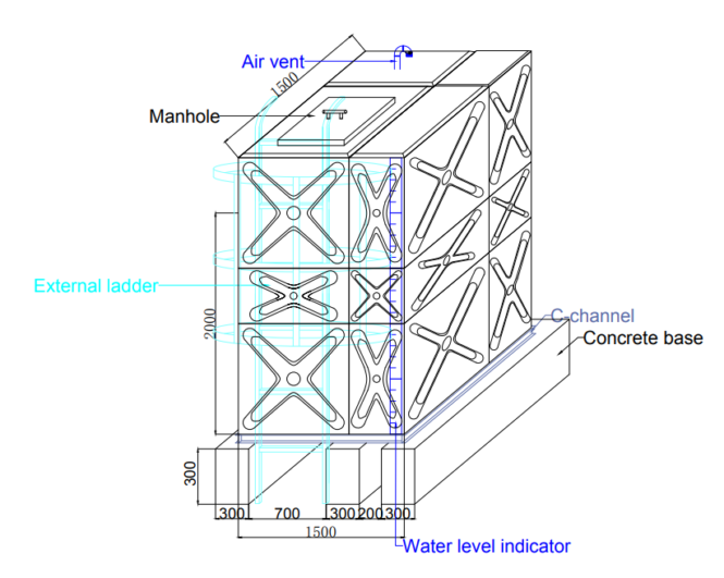 bản vẽ bể nước lắp ghép