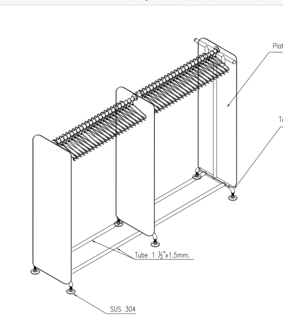bản vẽ giá treo bảo hộ lao động inox