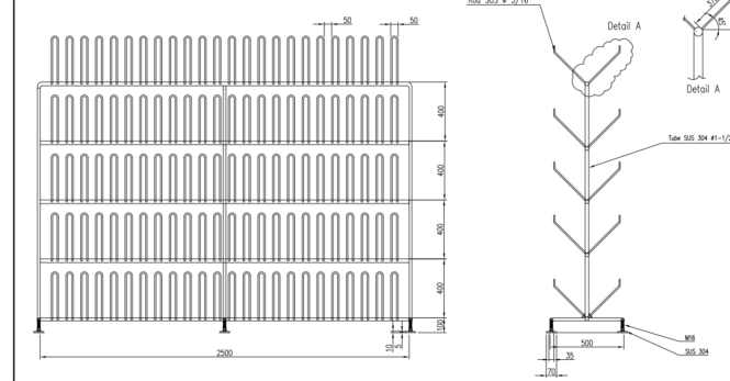 bản vẽ giá treo ủng inox 304