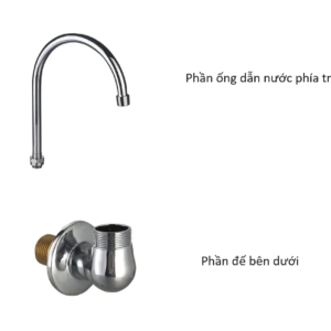 Cấu tạo vòi cổ ngỗng không van khóa gắn tường