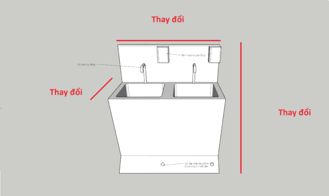 thông số bồn rửa tay nội soi