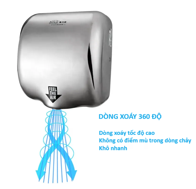 máy sấy tay inox 304 tự động hoàn toàn
