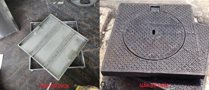 so sánh nắp bể inox và nắp bể thép