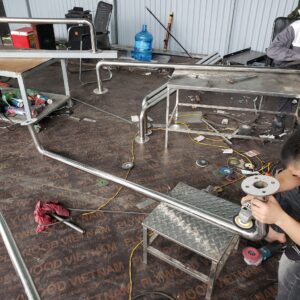 lan can phân làn inox cố định