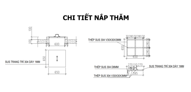 bản vẽ nắp thăm bể xử lý nước thải